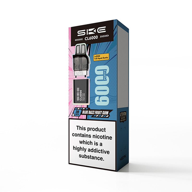 SKE Crystal CL6000 Blue Razz Fruit Gum Prefilled Pod