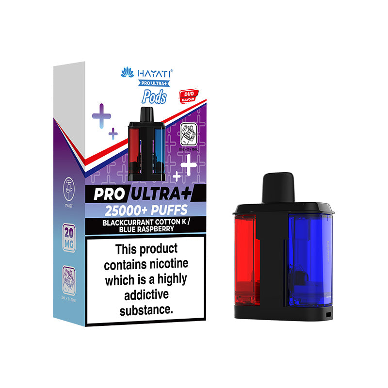 Hayati Pro Ultra+ 25K Blackcurrant Cotton K / Blue Raspberry Prefilled Pod
