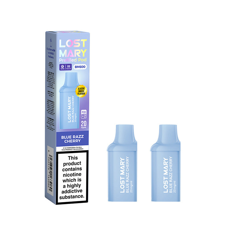 Lost Mary BM600 Blue Razz Cherry Prefilled Pods 2 Pack