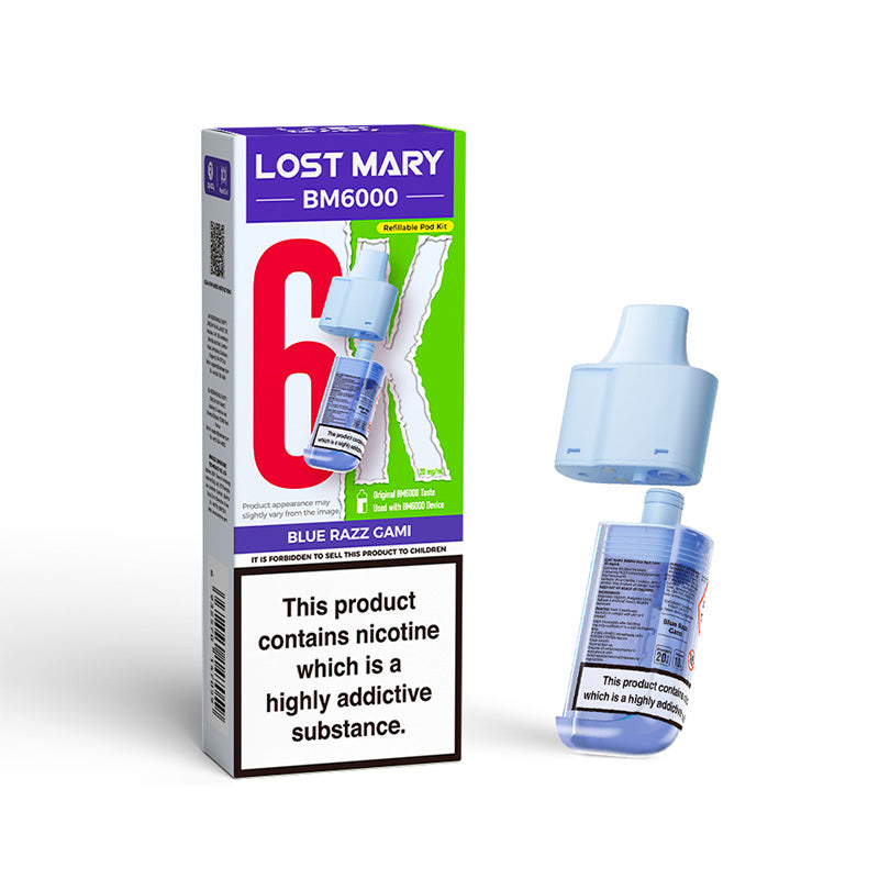 Lost Mary BM6000 Blue Razz Gami Prefilled Pod