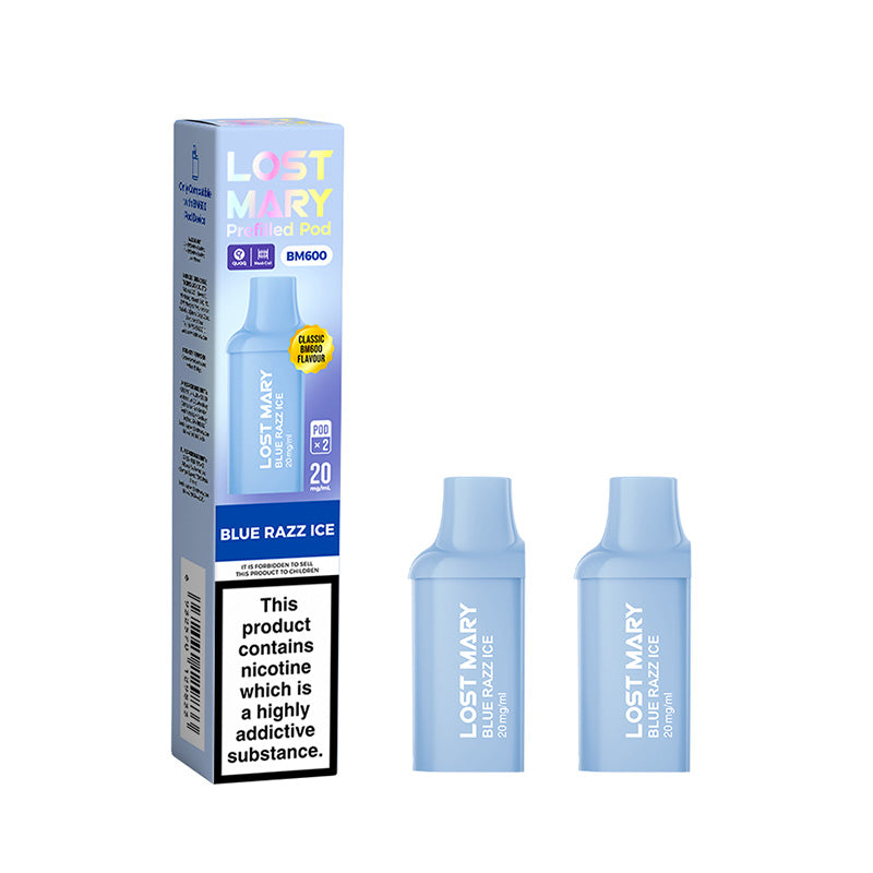 Lost Mary BM600 Blue Razz Ice Prefilled Pods 2 Pack