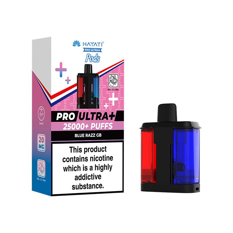 Hayati Pro Ultra+ 25K Blue Razz GB Prefilled Pod