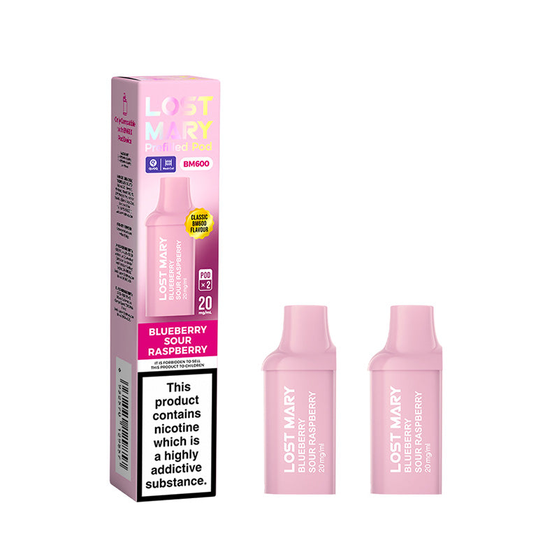 Lost Mary BM600 Blueberry Sour Raspberry Prefilled Pods 2 Pack
