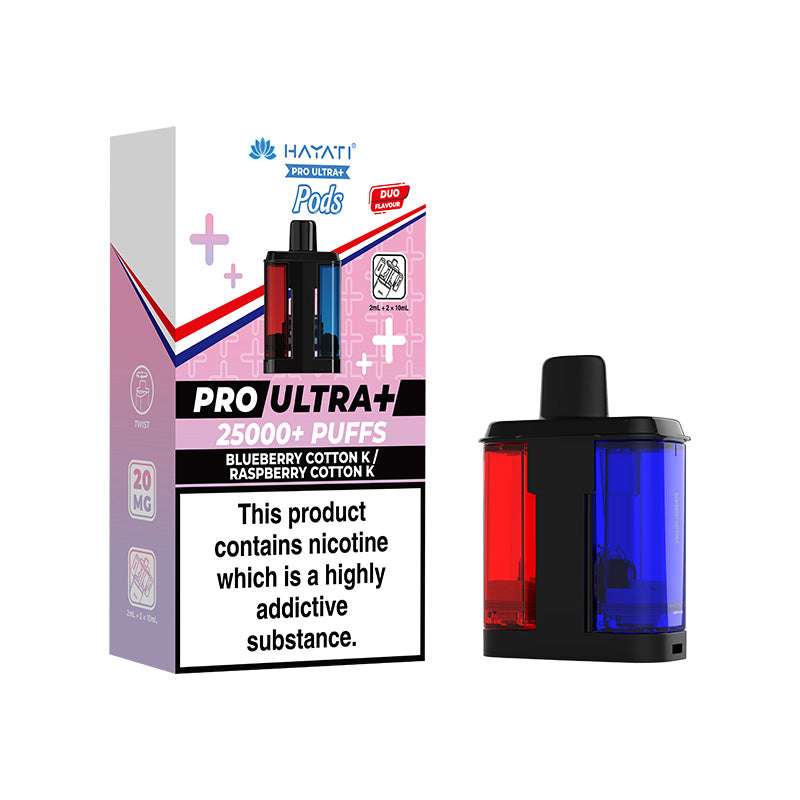 Hayati Pro Ultra+ 25K Blueberry Cotton K / Raspberry Cotton K Prefilled Pod