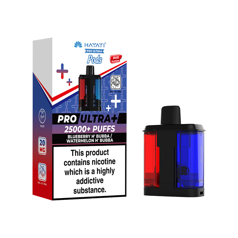 Hayati Pro Ultra+ 25K Blueberry H Bubba / Watermelon Hubba Bubba Prefilled Pod