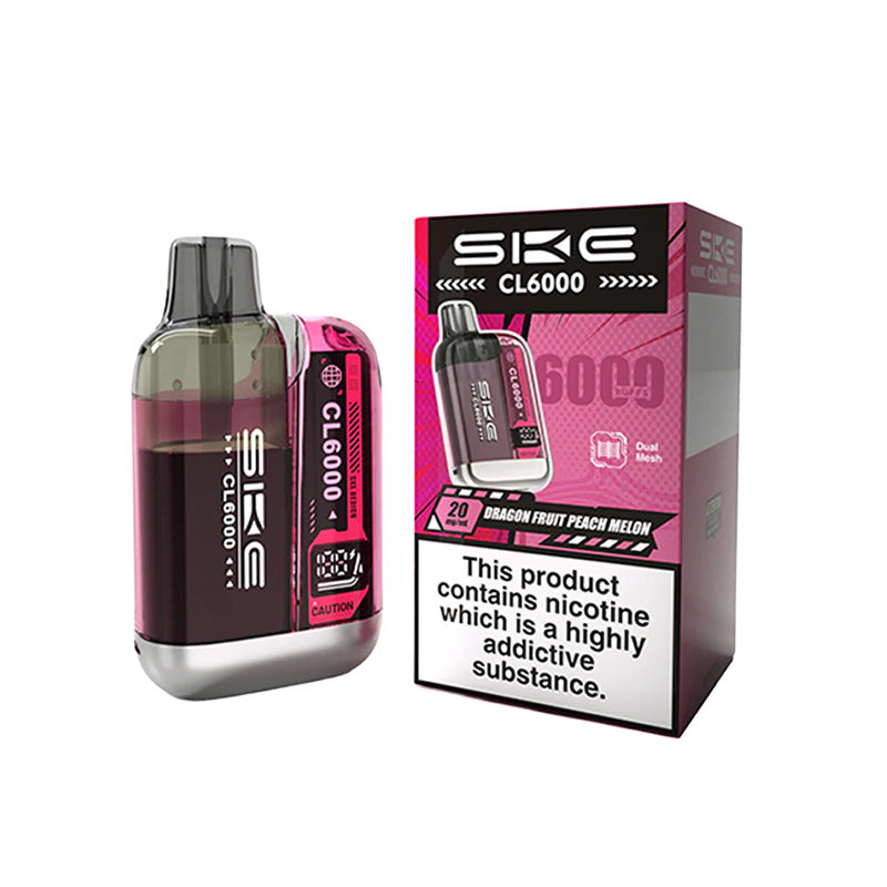 SKE Crystal CL6000 Dragon Fruit Peach Melon Prefilled Pod Kit