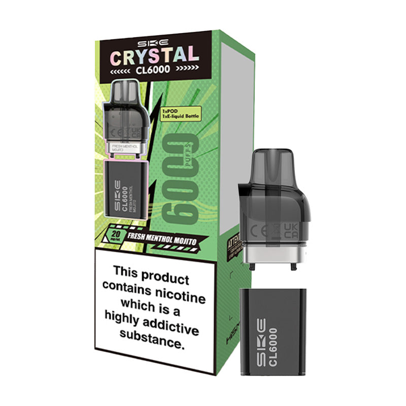SKE Crystal CL6000 Fresh Menthol Mojito Prefilled Pod