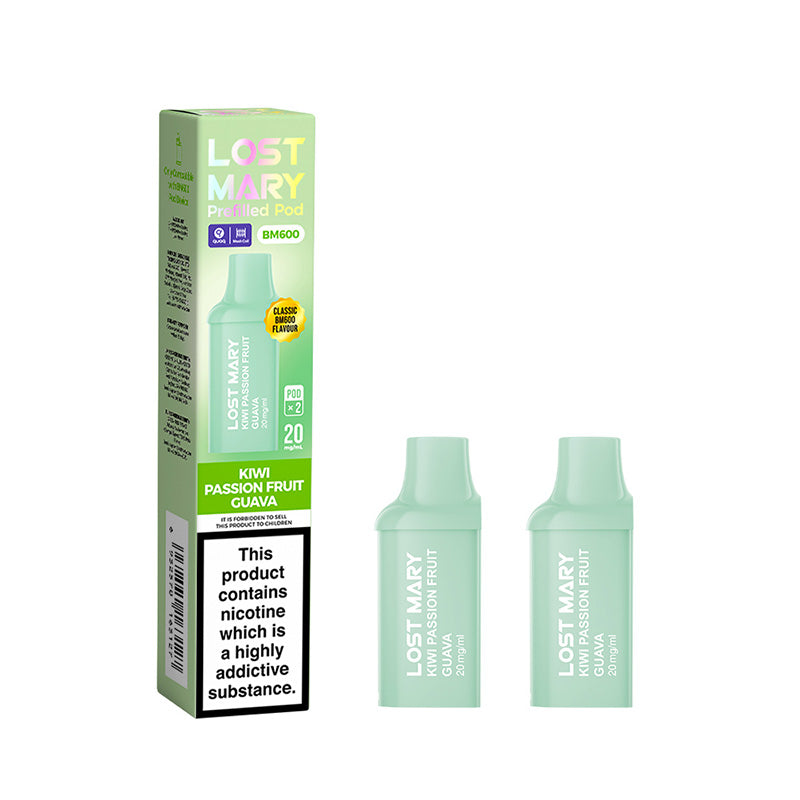 Lost Mary BM600 Kiwi Passion Fruit Guava Prefilled Pods 2 Pack