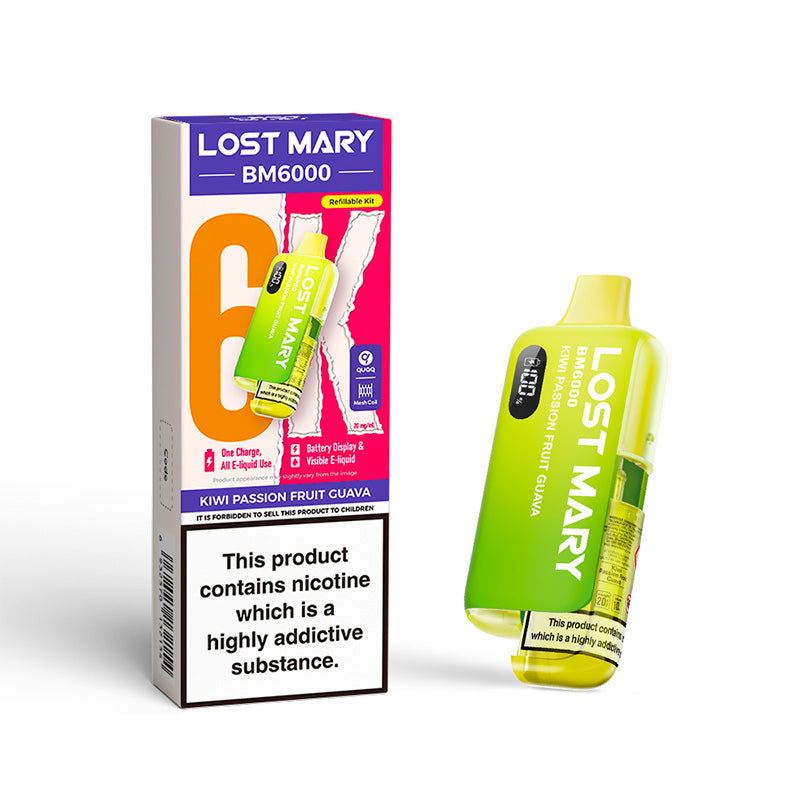 Lost Mary BM6000 Kiwi Passion Fruit Guava Prefilled Pod Kit