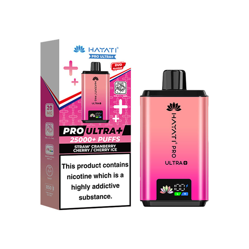 Hayati Pro Ultra+ 25K Straw' Cranberry Cherry / Cherry Ice Prefilled Pod Kit
