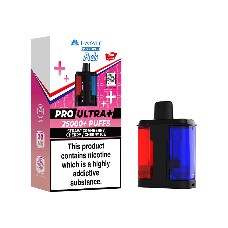 Hayati Pro Ultra+ 25K Straw Cranberry Cherry / Cherry Ice Prefilled Pod