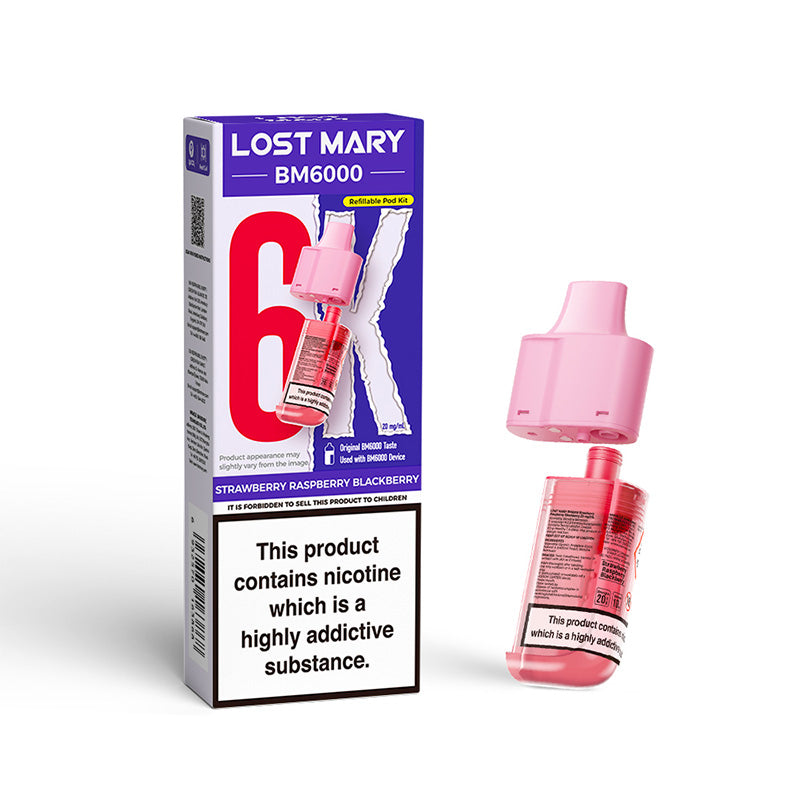 Lost Mary BM6000 Strawberry Raspberry Cherry Ice Prefilled Pod
