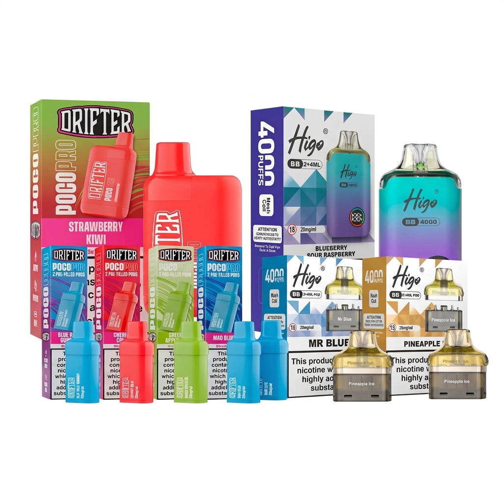 Drifter Poco Pro & Higo BB 4000 Bundle - 2 Kits & 8 Pods (10-Pack)