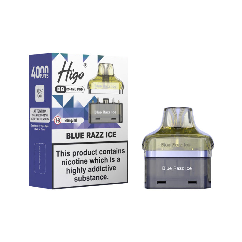 Higo BB 4000 Blue Razz Ice Prefilled Pod