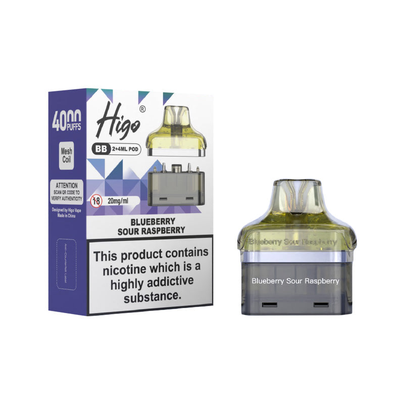 Higo BB 4000 Blueberry Sour Raspberry Prefilled Pod