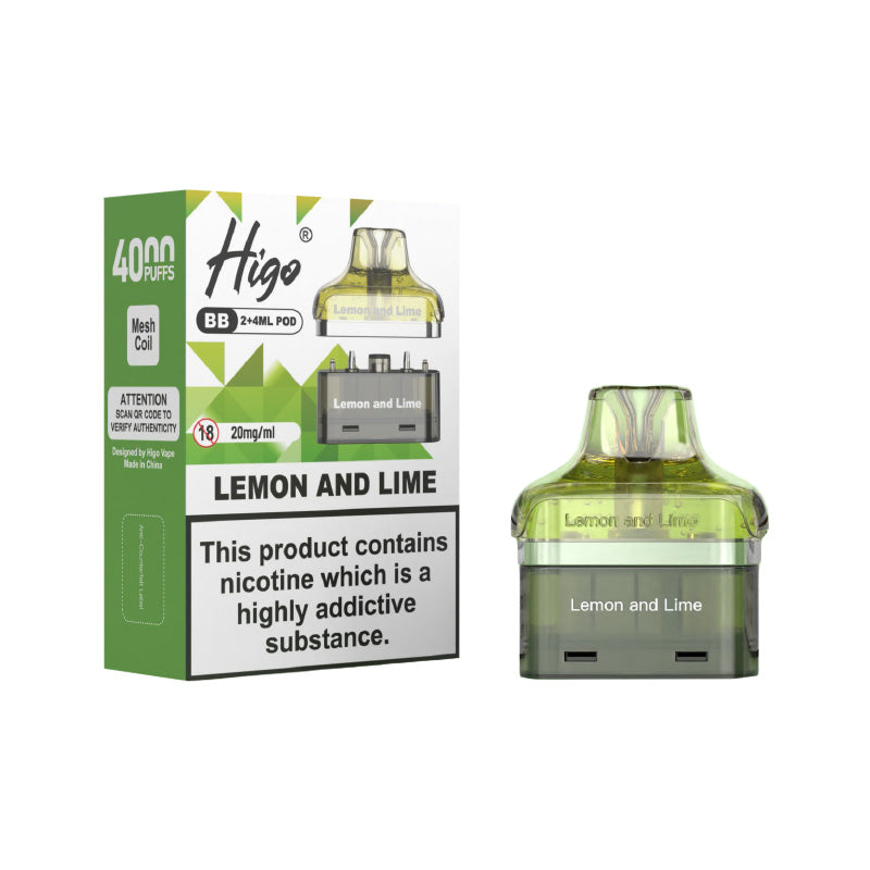 Higo BB 4000 Lemon and Lime Prefilled Pod