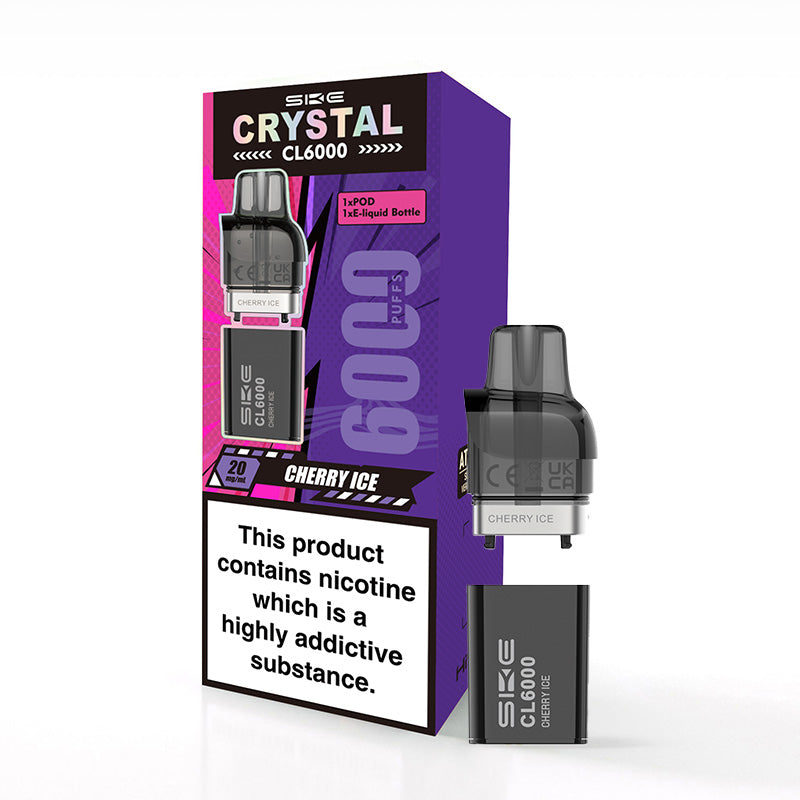 SKE Crystal CL6000 Cherry Ice Prefilled Pod