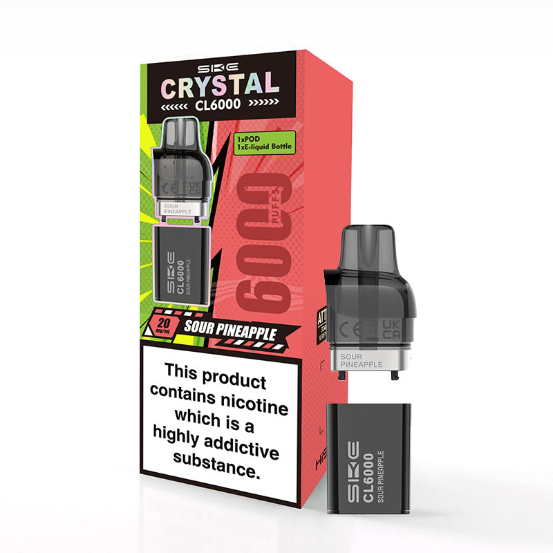 SKE Crystal CL6000 Sour Pineapple Prefilled Pod