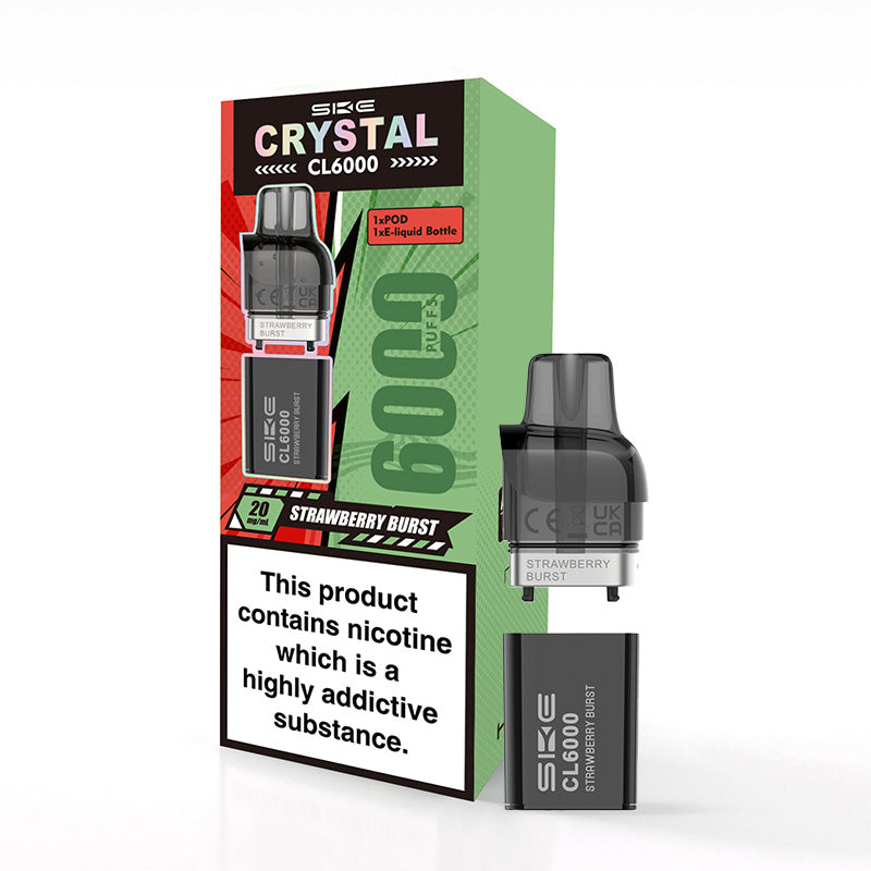 SKE Crystal CL6000 Strawberry Burst Prefilled Pod