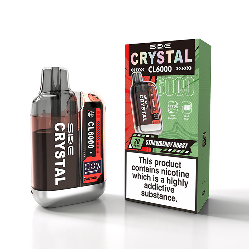 SKE Crystal CL6000 Strawberry Burst Prefilled Pod Kit